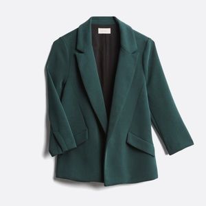 Skies are blue, Green, 3/4 sleeve boyfriend blazer